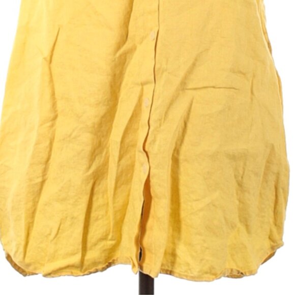 NEW W/O TAGS Allen Allen Size M Yellow Linen Casual dress/Tunic - Picture 3 of 5